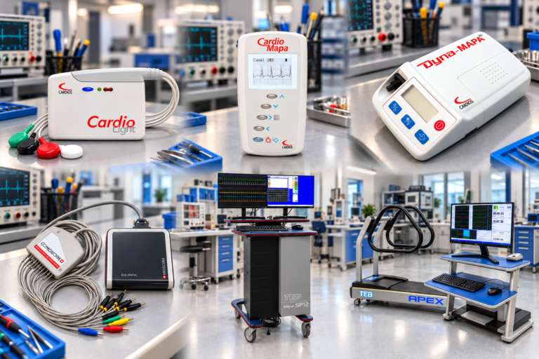 Imagem ilustrativa de equipamentos cardiológicos atendidos pela Clinicaltek