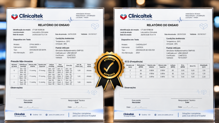 Exemplo ilustrativo de laudo técnico de conformidade da Clinicaltek